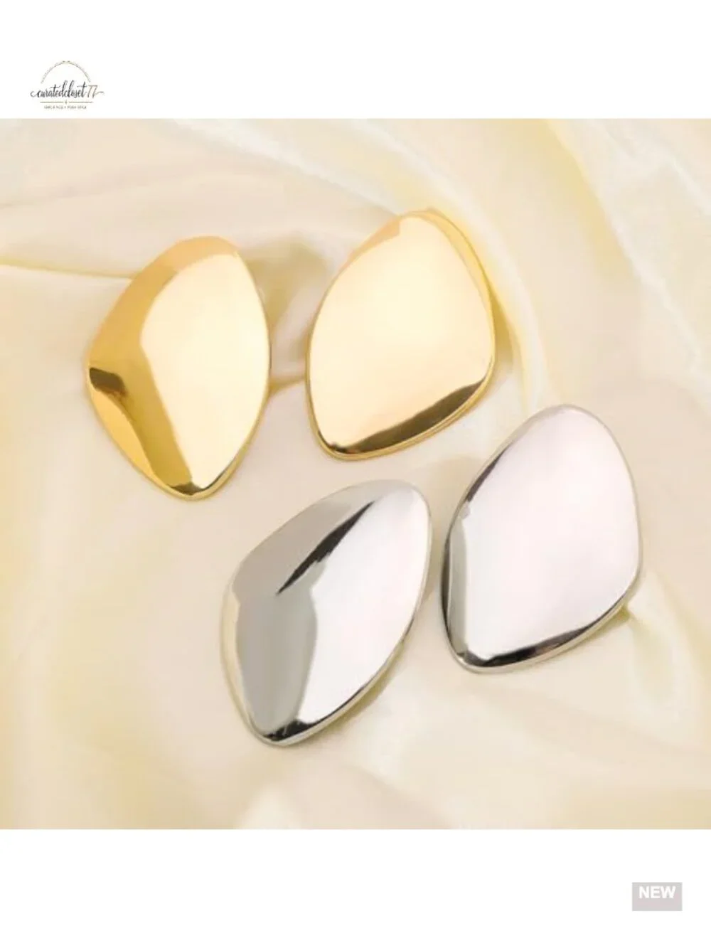 Chunky Irregular Geometric Drop Dangle Earrings - Gold Statement Jewelry